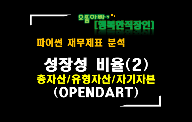  [파이썬 재무제표 분석] (성장성비율)총자산/유형자산/자기자본 증가율(OPENDART 삼성전자)