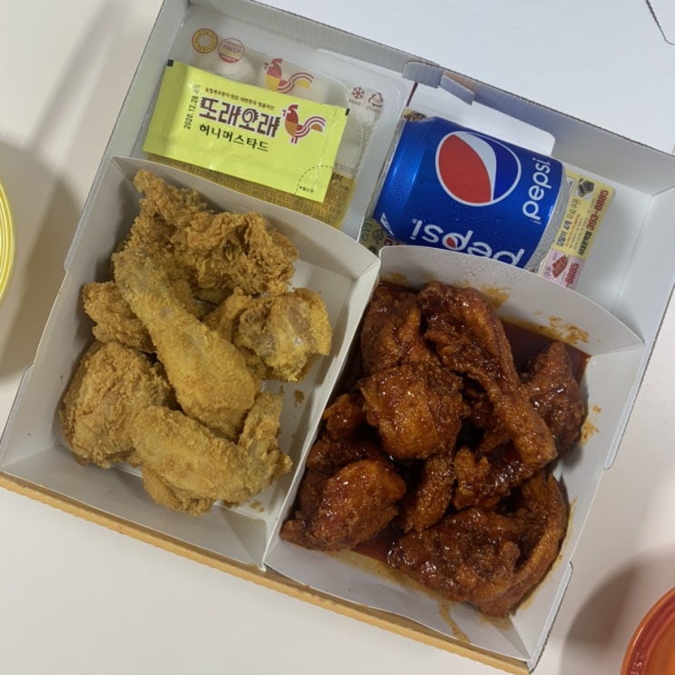  또래오래 핫 양념반 후라이드 반 / 배달의민족 이벤트