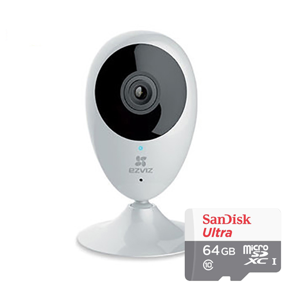  이지비즈 C2C 네트워크 WIFI 카메라 + SD메모리 카드 64GB 세트, CS-CV206
