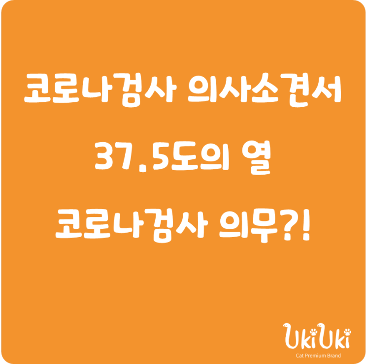 코로나검사 의사소견서 37.5도의 열!