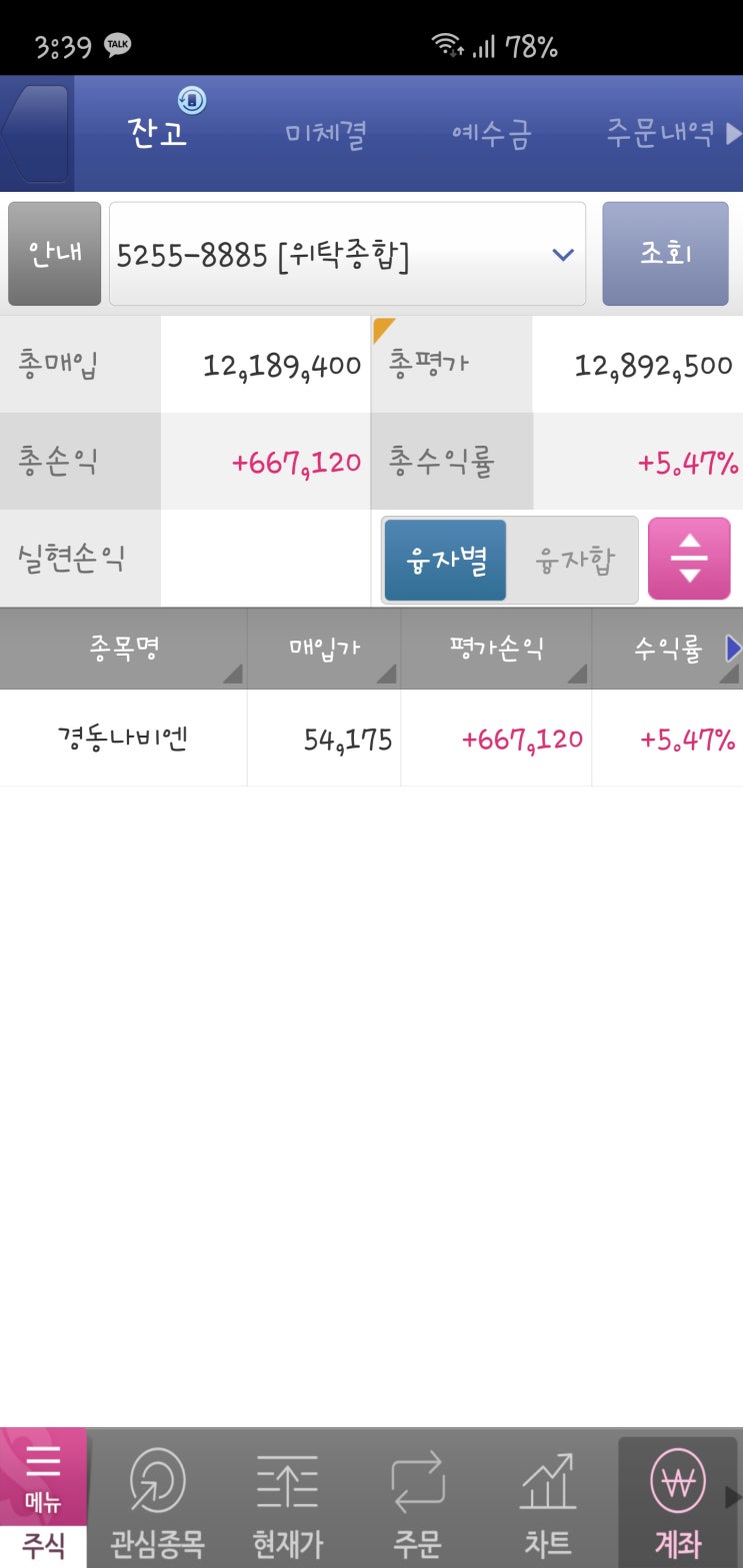  9월 9일 수요일 - 경동나비엔을 계속 홀딩하고 있어요!