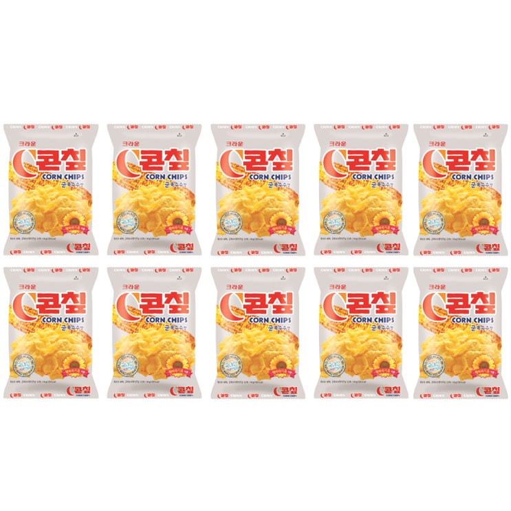  크라운 C콘칲 스낵, 44g, 10개입