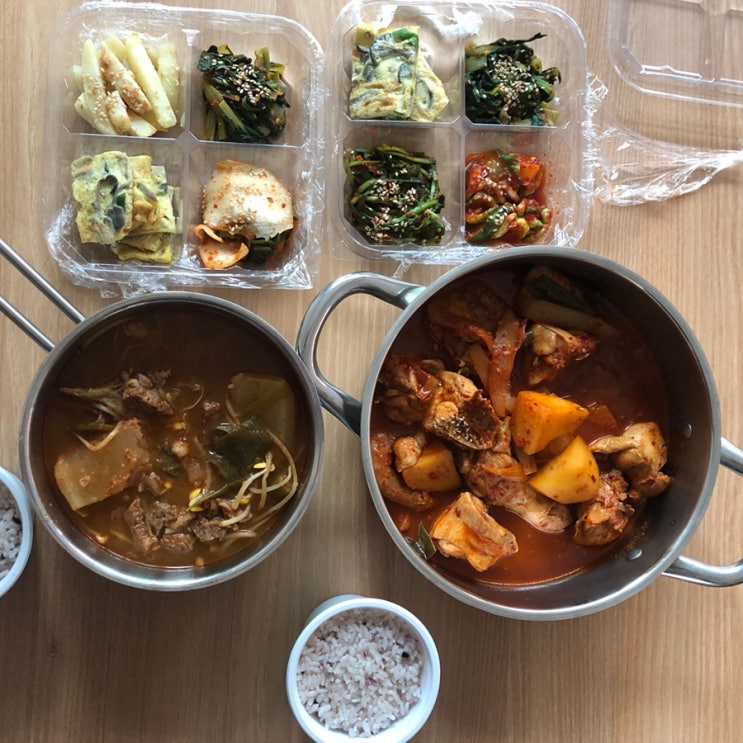  [강남배달] 주말에 가볍게 한식 주문, 전라도 밥집 "순천택" (소고기무국, 닭볶음탕)