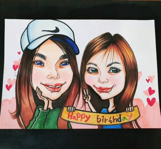  서울 대전 대구 구미 익산 대천 캐리커쳐 팝아트로 친구 생일선물해주기
