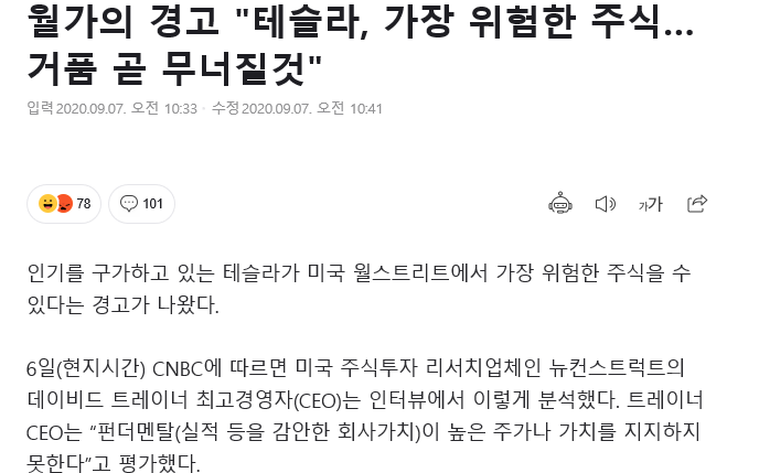 미증시 뉴욕증시 4% 폭락 후 저가매수세에 3% 반등 테슬라 주가 전망은?