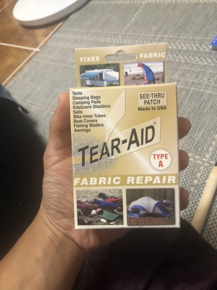  내돈내산 수선패치로 텐트 수선하는 법/ ‘Tear Aid’ A타입