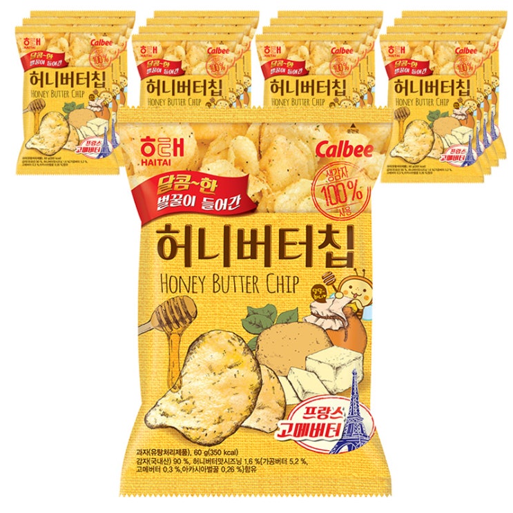  해태제과 허니버터칩, 60g, 16개