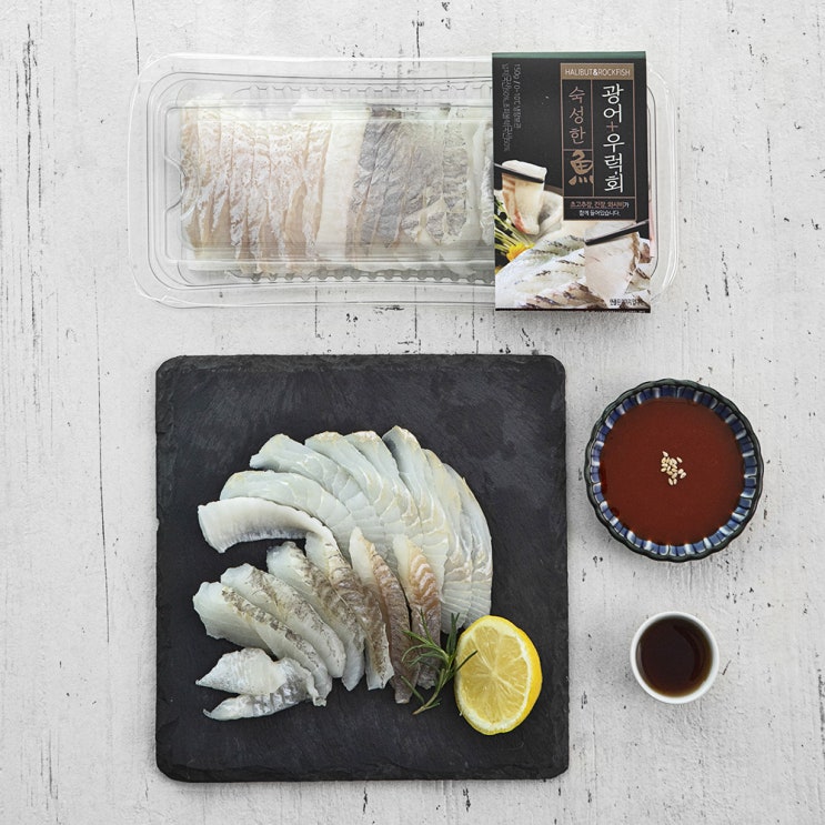  숙성 모둠회 광어 + 우럭, 150g, 1세트