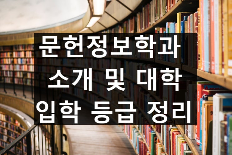 문헌정보학과 소개 및 대학, 등급 정리