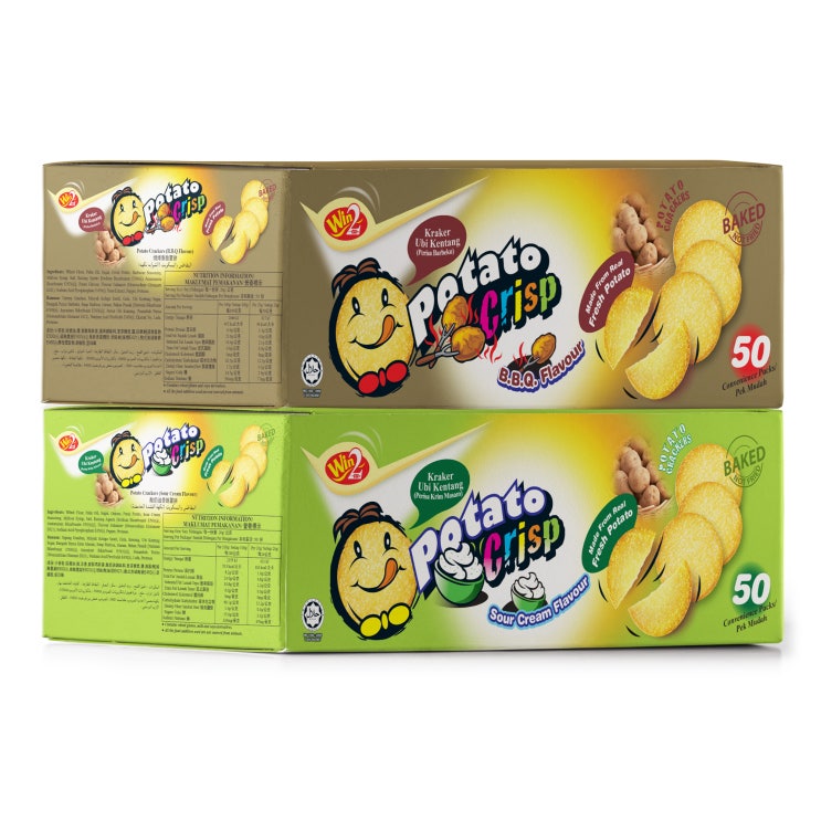 포테이토 크리스프 스낵 바베큐맛 20g x 50p + 사워크림맛 20g x 50p, 1세트