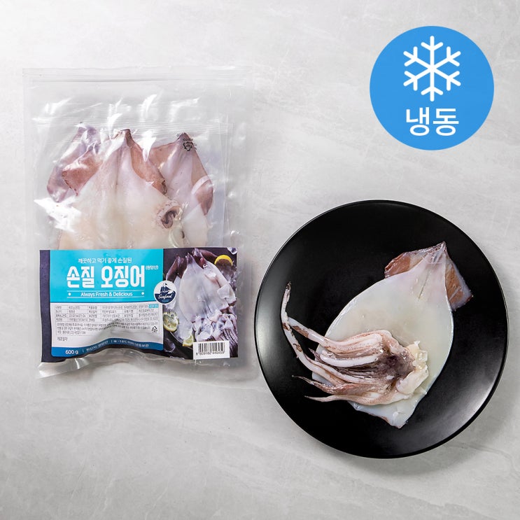  손질 오징어 원양산 3마리 (냉동), 600g, 1팩