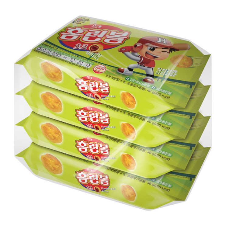  해태제과 홈런볼 초코, 46g, 4개