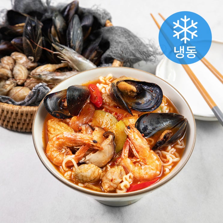  엠수산 라면 해물 키트 (냉동), 200g, 3개