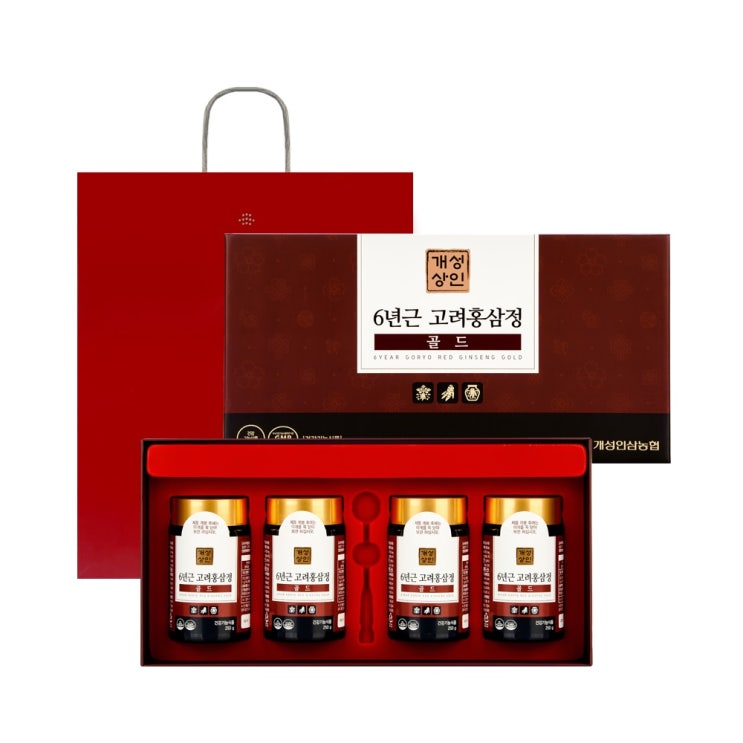  개성상인 6년근 고려홍삼정 골드, 250g, 4개