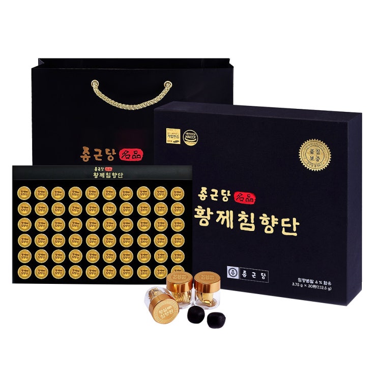 종근당 황제 침향단 + 쇼핑백, 3.75g, 60개