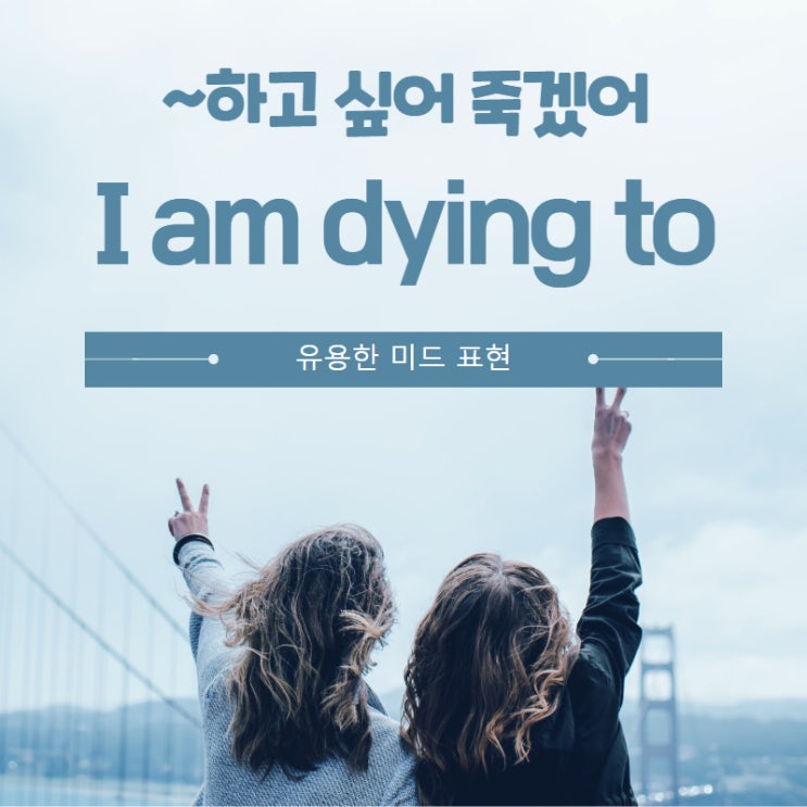  I am dying to ~하고 싶어 죽겠어 영어로는?