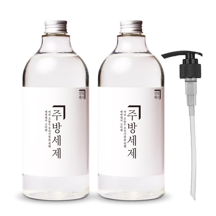  살림백서 주방세제 자몽향 + 전용펌프 세트, 1L, 2개