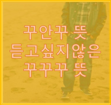 꾸안꾸는 좋은데 꾸꾸꾸 뜻은 너무 슬프잖아 꾸안꾸는 좋은데 꾸꾸꾸 뜻은 너무 슬프잖아