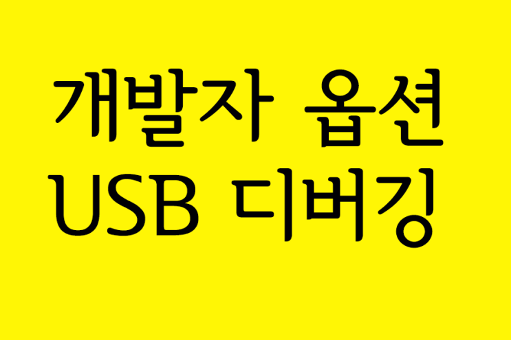  [앱 개발 팁]개발자 옵션 및 USB 디버깅 사용 설정