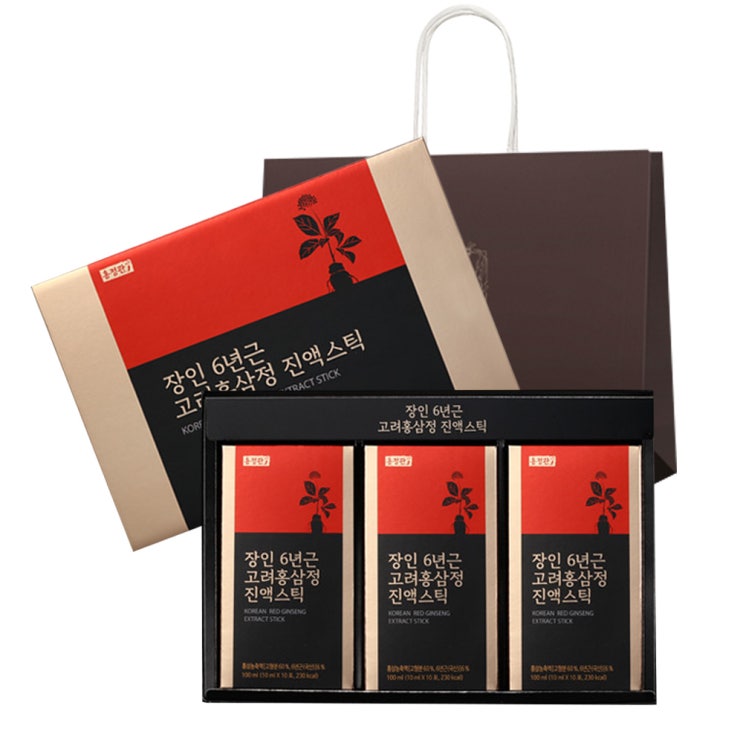 홍정관장인 6년근 고려홍삼정진액스틱 + 쇼핑백, 10ml, 30개