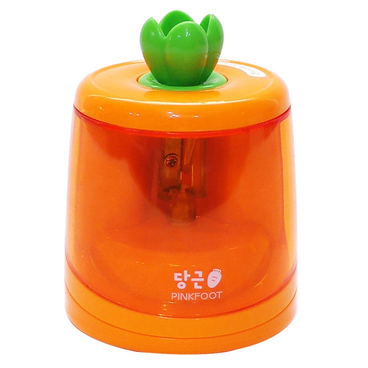  핑크풋 15000 당근 전동 연필 깎이, 오렌지, 1개