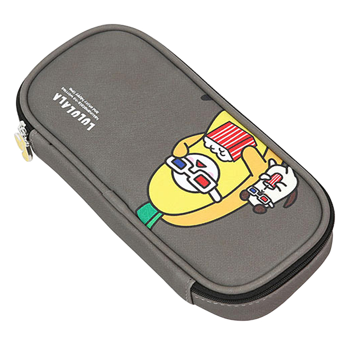  포포팬시 룰루랄라 컬러팝 파우치형 필통, 그레이, 1개