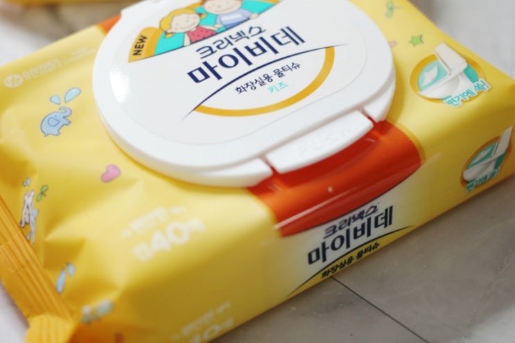  화장실용 물티슈 아이있는집 필수템(w.크리넥스 마이비데 키즈)