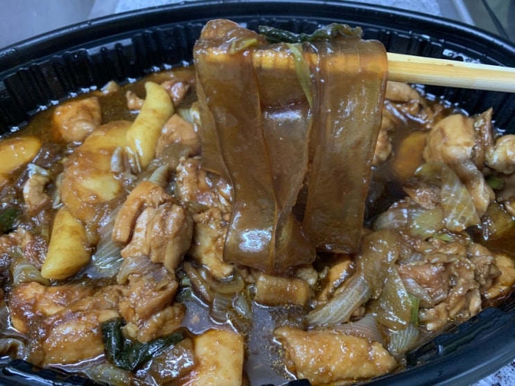  두찜 까만찜닭 중국당면 추가해서 먹기 (웅상점)