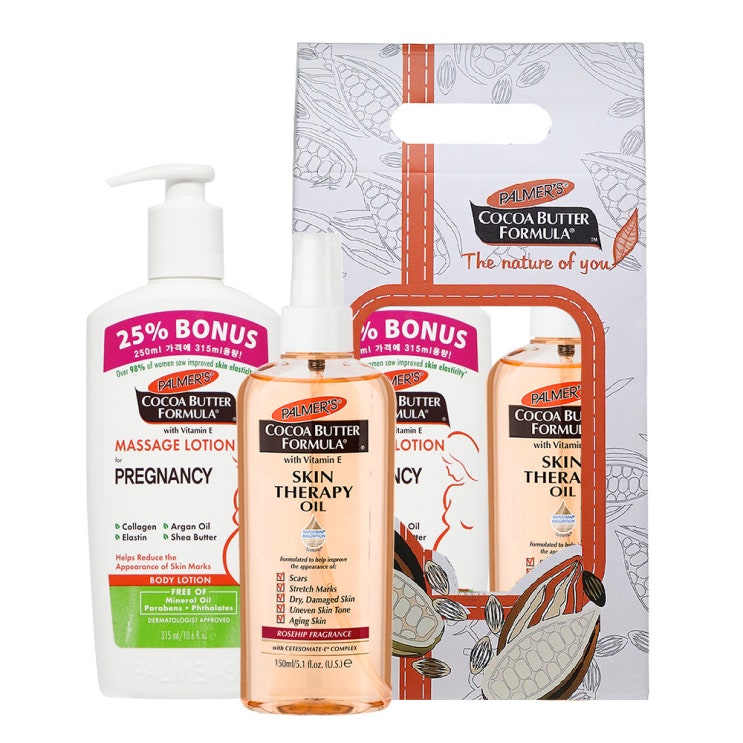  팔머즈 프레그넌시 임산부 로션 315 ml + 스킨테라피 매직 오일 150 ml 선물세트, 1세트