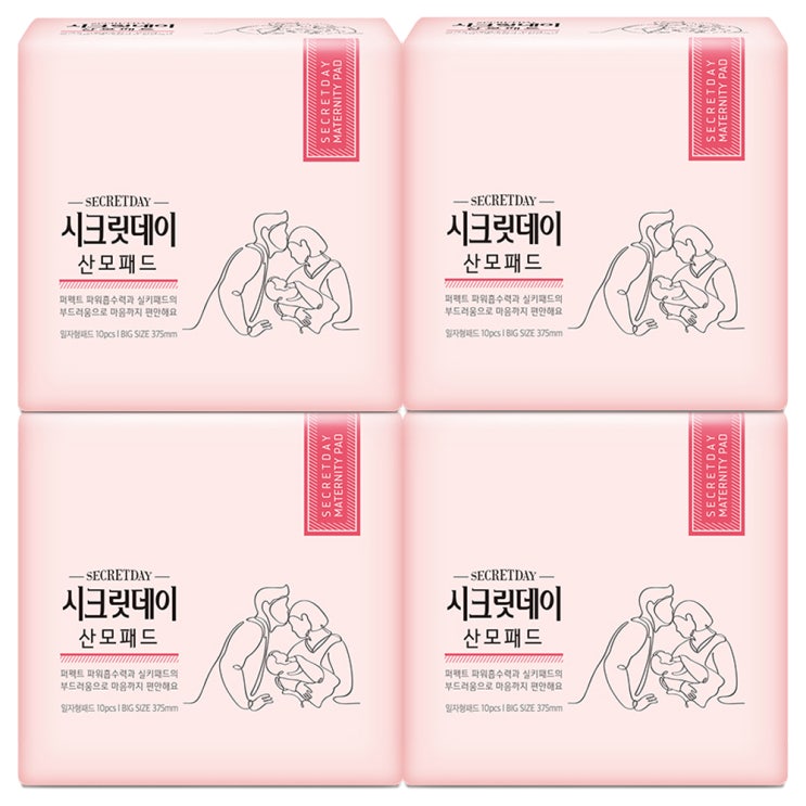 시크릿데이 여성용 NEW 산모패드, 10매, 4팩