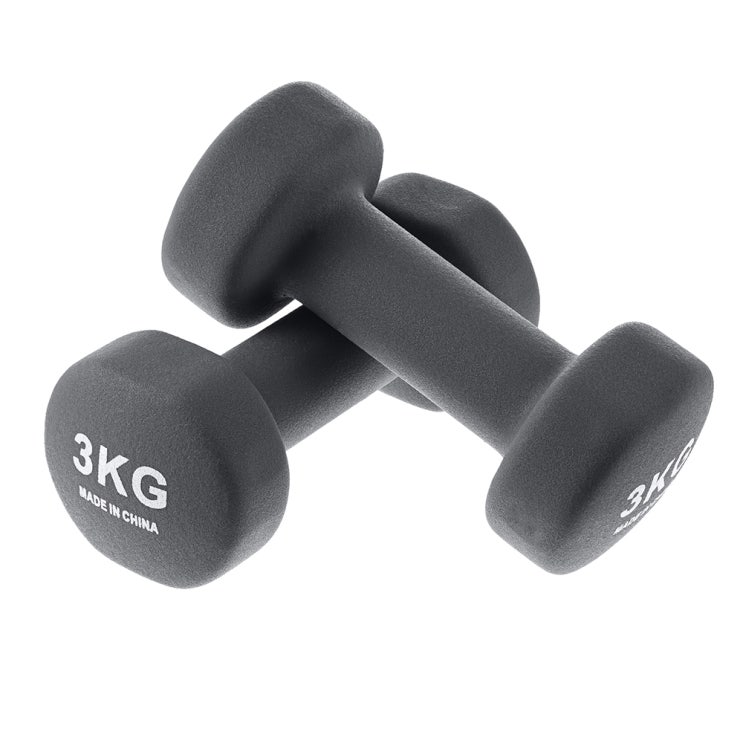  쿠팡 브랜드 - 코멧 클래식 논슬립 아령 3kg, 2개, 그레이