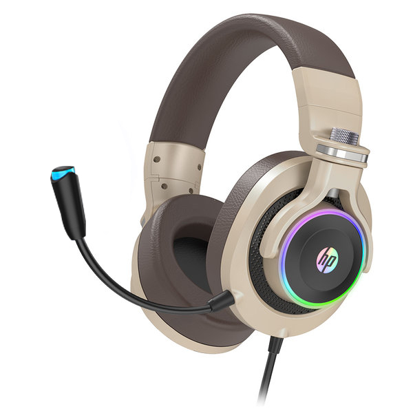  HP 7.1채널 스테레오 서라운드 사운드 USB LED 게이밍 헤드셋 H500GS, 골드