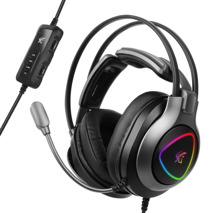  hacker 앱코 RGB 게이밍 헤드셋, N950H, 블랙