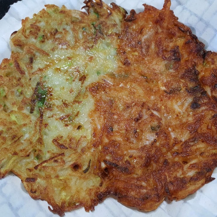  반반부침개 김치참치전 감자야채전