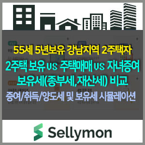  개정안 이후 다주택자의 선택은? 주택보유 vs 주택매도 vs  자녀증여 : 강남 2주택자 예시