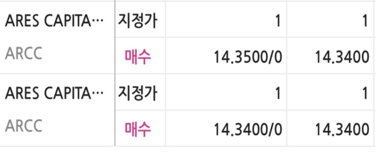  미국주식) 키움증권 40달러이벤트로 미국 고배당주 ARCC 매입 (ARCC 누적 3주)