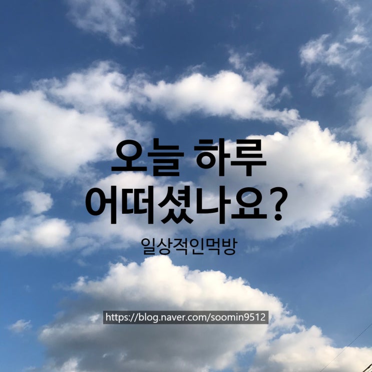  오늘 이웃님들의 하루는 어떠셨나요?