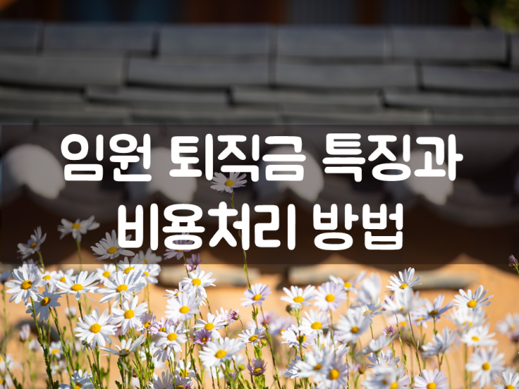  임원퇴직금 특징과 비용처리 방법