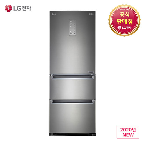  LG 디오스 K334S11E 스탠드 김치냉장고 퓨어메탈 327L 1등급 스탠드형