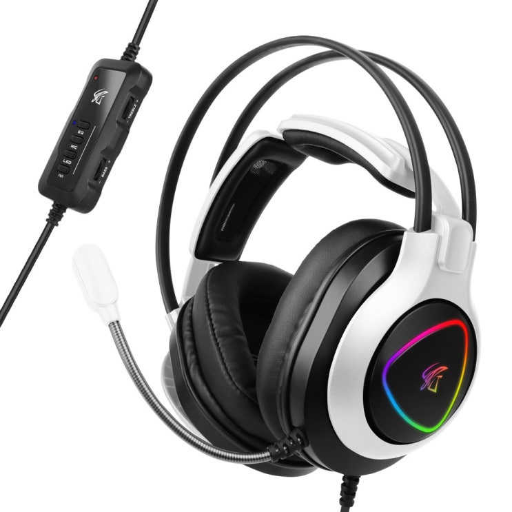  hacker 앱코 RGB 게이밍 헤드셋, N950H, 화이트