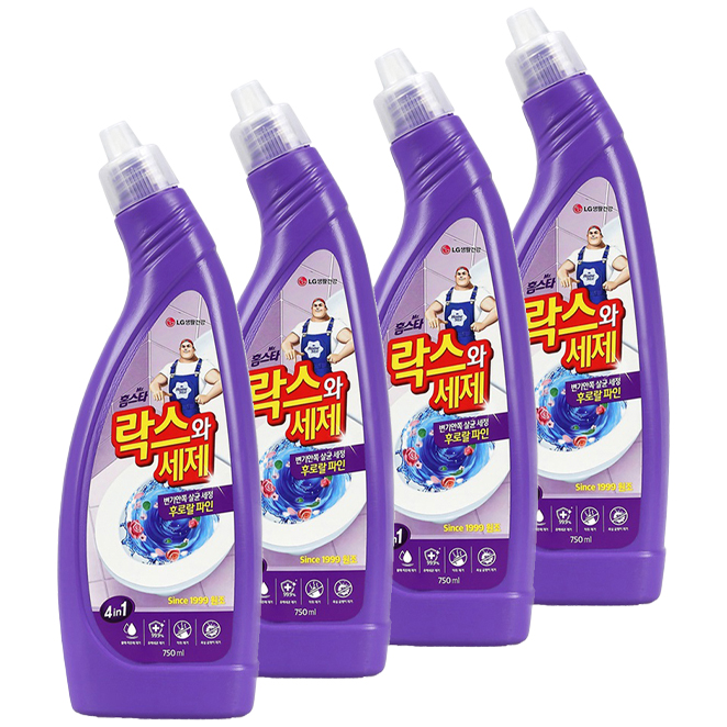  홈스타 락스와세제 후로랄파인 락스, 750ml, 4개입