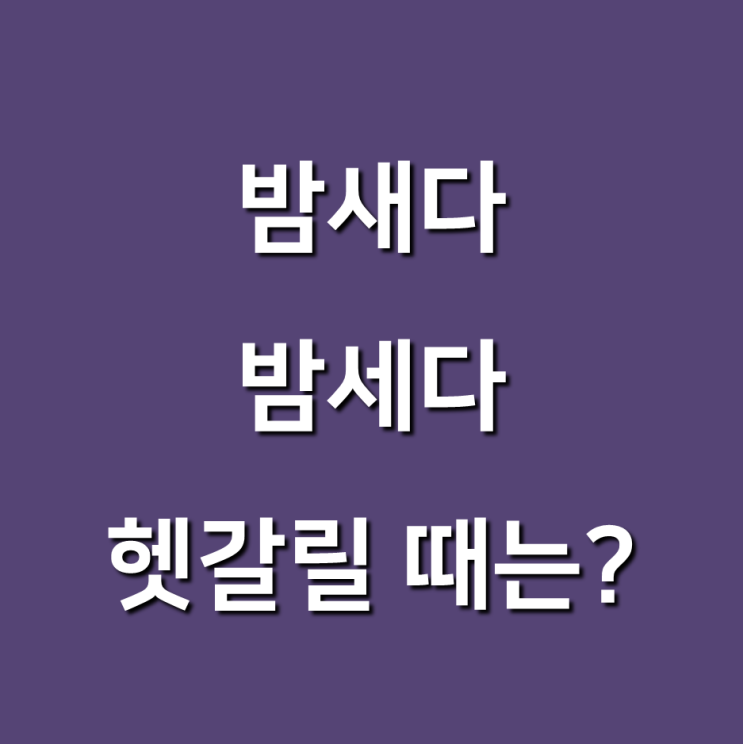  밤새다와 밤세다 헷갈리는 맞춤법.