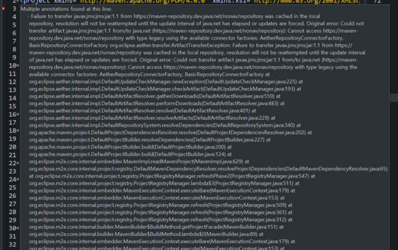 [Spring, pom.xml] - "Multiple annotations found at this line" Failure ...