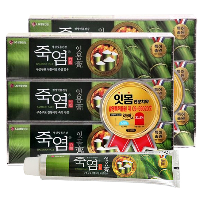  죽염 잇몸고 치약, 120g, 6개