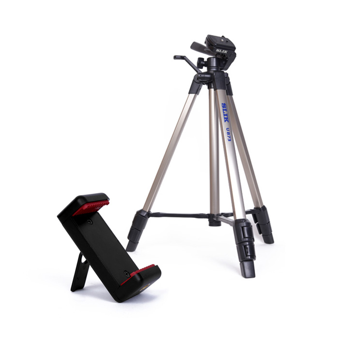  슬릭 고급형 3단 카메라용 삼각대 + 스마트폰용, U873(카메라), WT-09M(스마트폰)