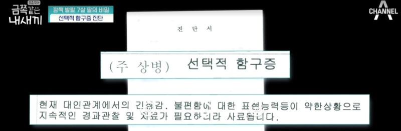 금같은 우리아이 6화 선택적 함구증 진단조건 원인 처방