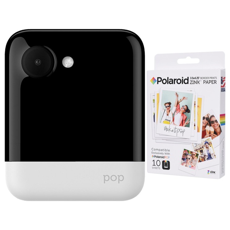 폴라로이드 POP 즉석카메라 모바일 프린터 + 전용 인화지 10p, White, 1세트