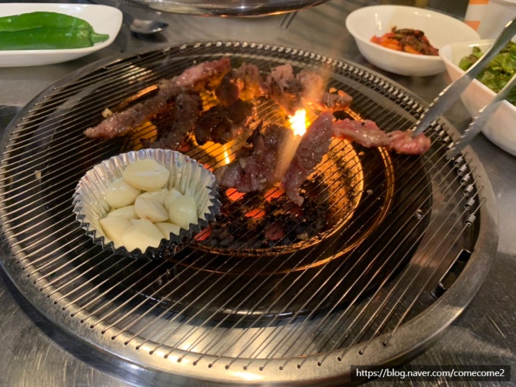  (서울/문래) 여자친구랑 퇴근 후 문래창작촌에서 연탄구이 갈비로 유명한 갈빗 가서 맛있는 저녁을 먹었어요 (갈비구이, 막국수, 소맥)