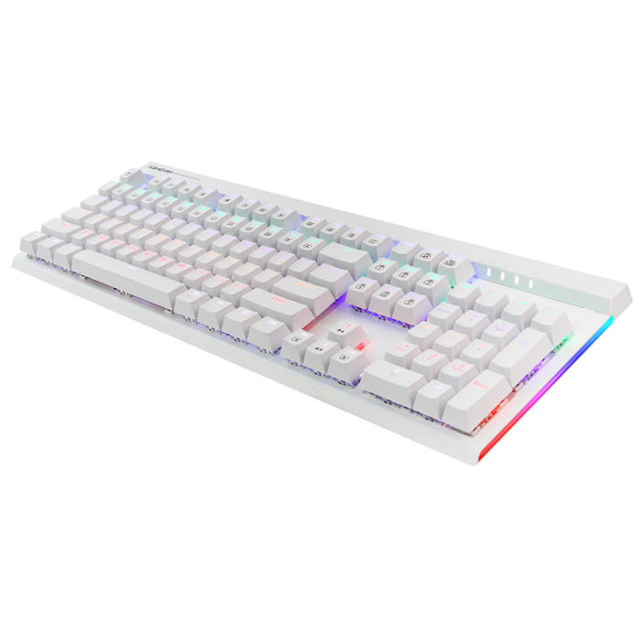  앱코 플러스 청축 축교환 측면 LED 게이밍 기계식키보드, K640 PLUS, 화이트
