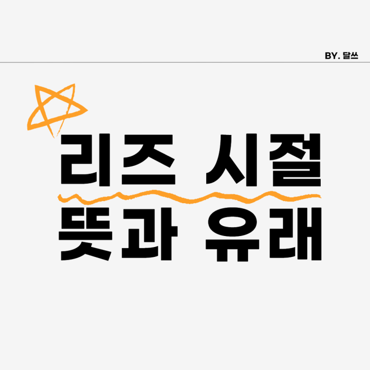 리즈시절 뜻 유래 제대로 알고 쓰자!